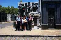 Standing in front of Carlos Gardel's mausoleum